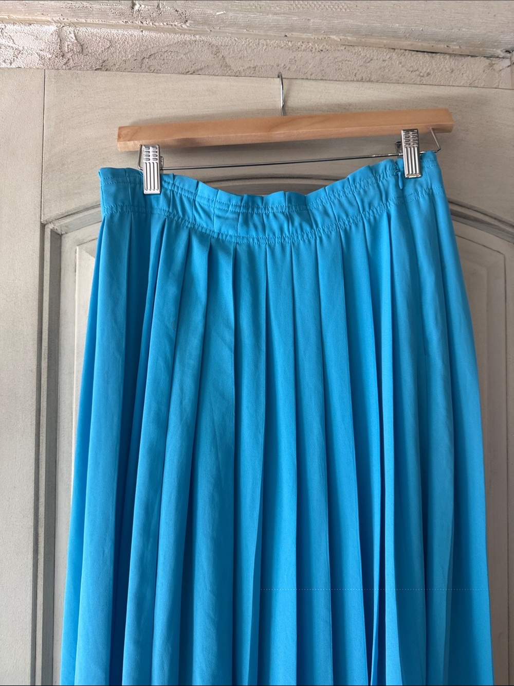 J. Crew Light Blue Pleated Waist Skirt - Picture 2 of 7